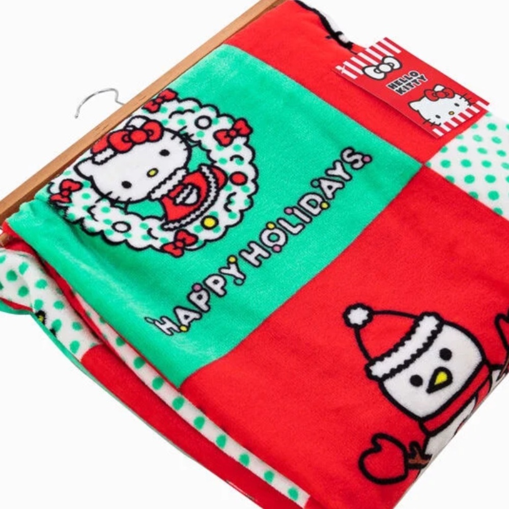 Hello Kitty Christmas Plush Silk Throw Blanket